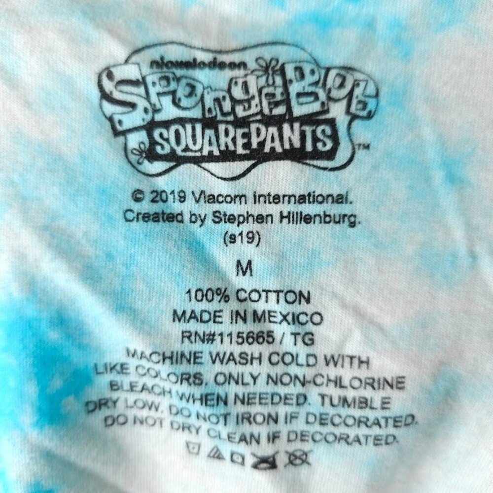 SpongeBob SquarePants Tank Top Mens Size Medium Blue Tie Dye Best Day Ever - Picture 5 of 6